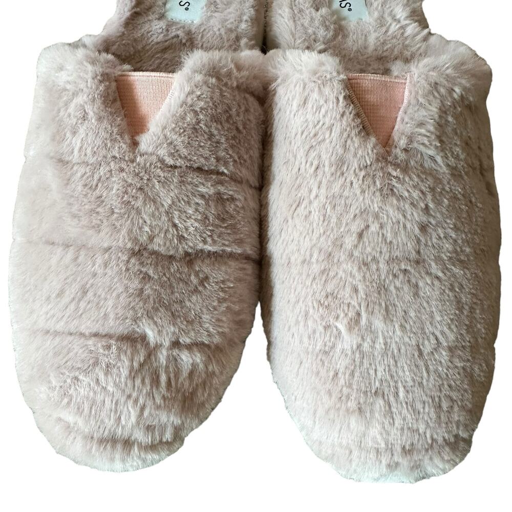 Toms | Size 7 Slippers Alpargata Mallow Mule Rose Smoke Faux Fur Pink - Picture 5 of 12